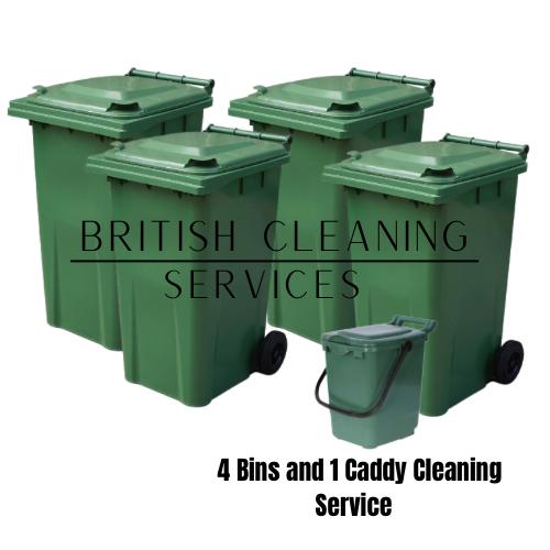 Four Bins and One Food Caddy Cleaning Service